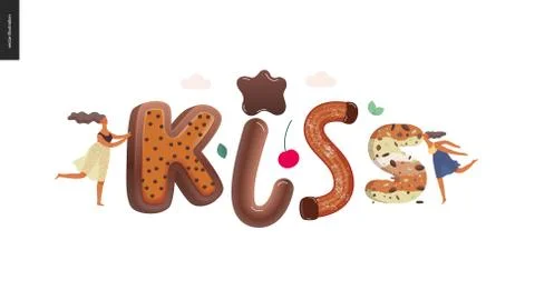 Dessert temptation font Stock Illustration