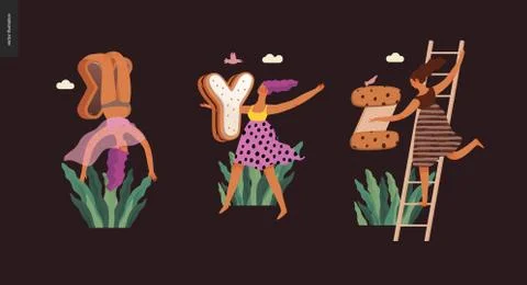 Dessert temptation font Stock Illustration