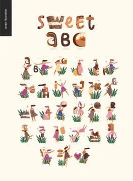Dessert temptation font Stock Illustration