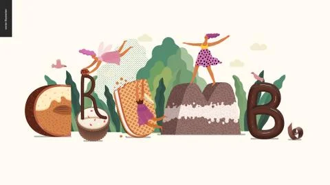 Dessert temptation font Stock Illustration