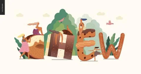 Dessert temptation font Stock Illustration