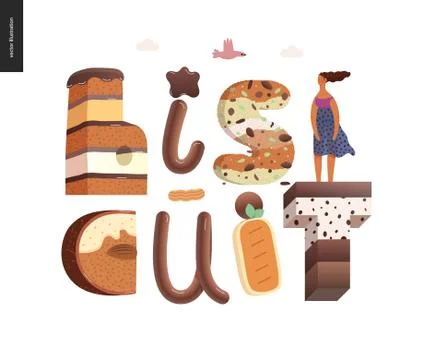 Dessert temptation font Stock Illustration