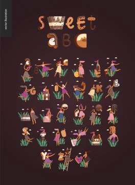 Dessert temptation font Stock Illustration
