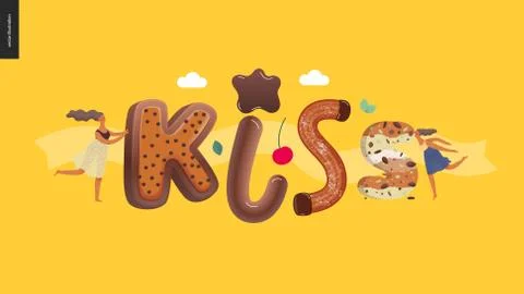 Dessert temptation font Stock Illustration