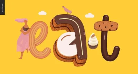 Dessert temptation font Stock Illustration