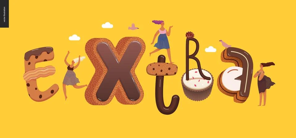 Dessert temptation font Stock Illustration