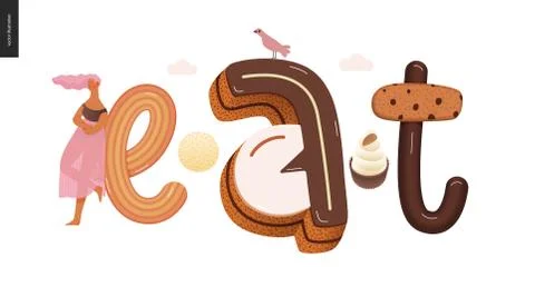 Dessert temptation font Illustrazione stock