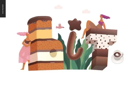 Dessert temptation font Illustrazione stock