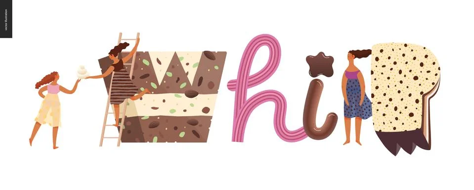 Dessert temptation font Illustrazione stock