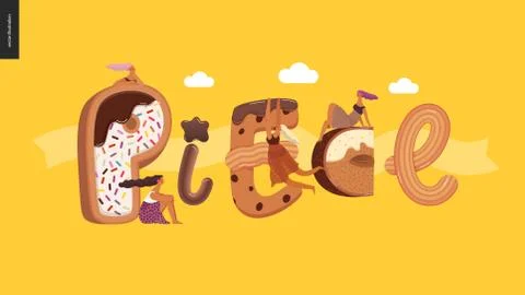 Dessert temptation font Stock Illustration