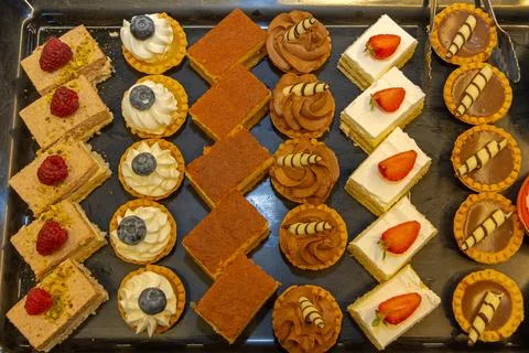 Dessert Tray Top View Stock Photos