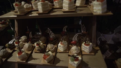 Dessert trays Stock Footage 113361056