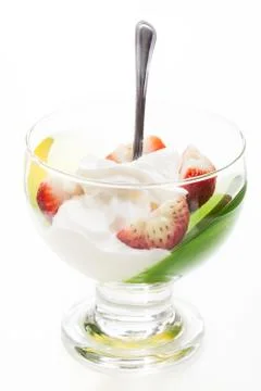 Dessert on white background Stock Photos