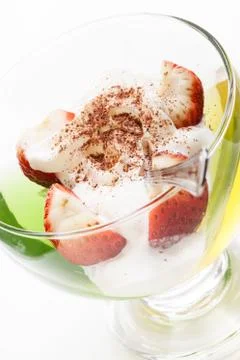 Dessert on white background Stock Photos