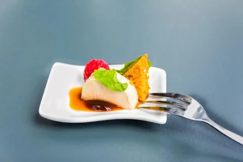 Dessert on white dish Stock Photos