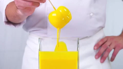 Dessert in yellow glaze. Stock Footage 142451830
