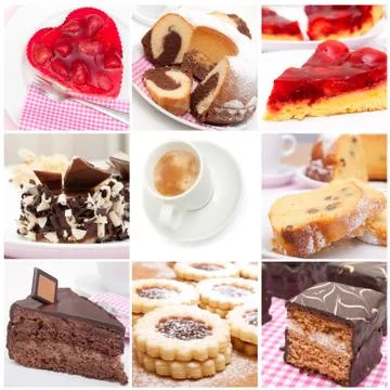 Desserts collage Stock Photos