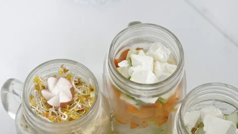 Desserts with fresh vegetables Stock Footage 86604904