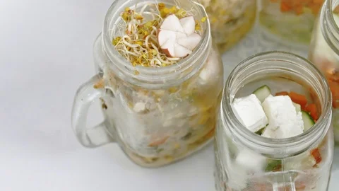 Desserts with fresh vegetables Stock Footage 86604906