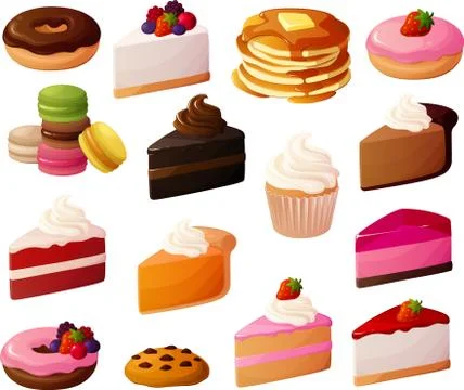 Desserts Stock Illustration