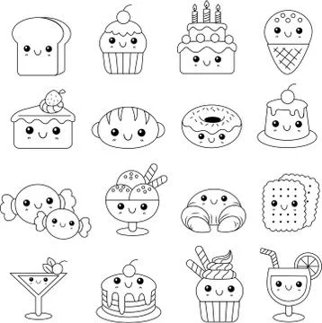 Desserts Stock Illustration