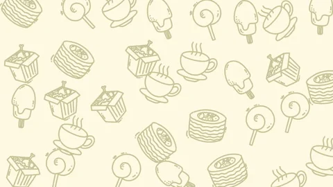 Desserts including cakes, drinks, and candies, perfect for restaurant Stock Footage 325601377