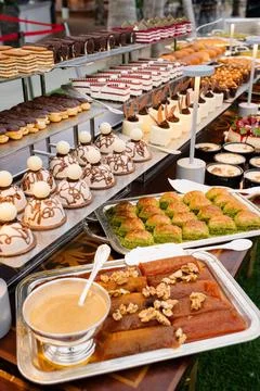 Desserts open buffet Stock Photos