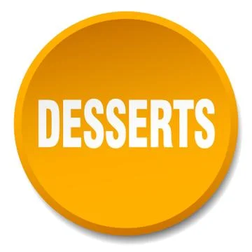 Desserts orange round flat isolated push button Stock Illustration