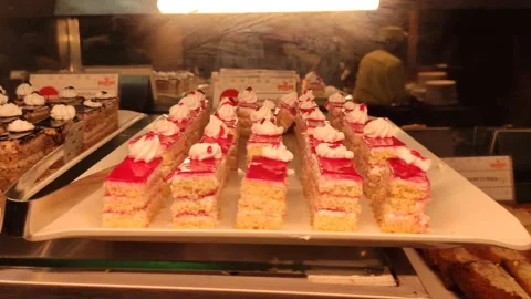 Desserts in a restaurant Stock Footage 146285158