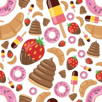 Desserts seamless pattern Stock Illustration