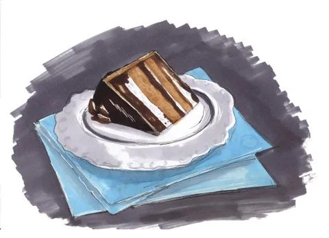 Desserts sketch. white background Stock Illustration