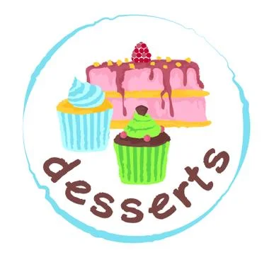 Desserts sticker Stock-Illustration