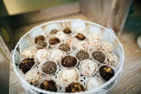 Desserts at the wedding table, Stock Photos