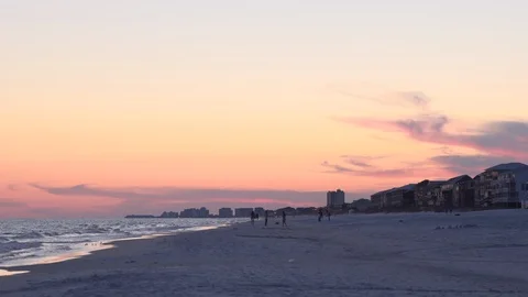 Destin Florida Beach Ocean Sunset Stock Footage 85525571
