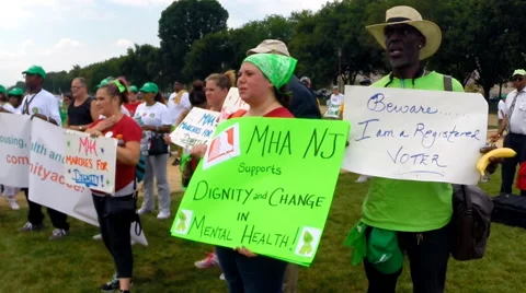 Destination Dignity march and rally for mental health (clip 1 of 3) Stock Footage 54468952