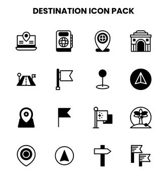 Destination DuoTone Vector Icons Pack Stock Illustration