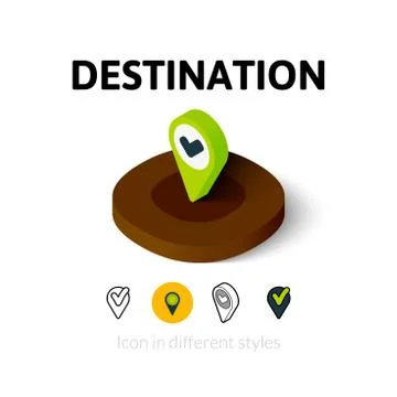 Destination icon in different style Stock Illustration