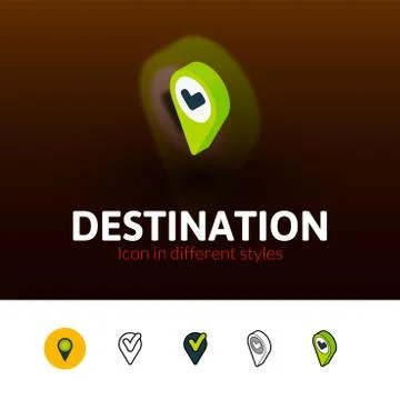 Destination icon in different style Stock Illustration