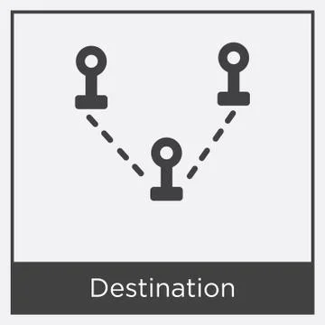 Destination icon isolated on white background Grats Stockgrafik