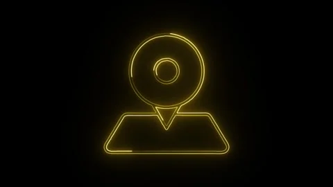Destination Isolated on Black Background Neon Location Target Animation 库存影片 330855026