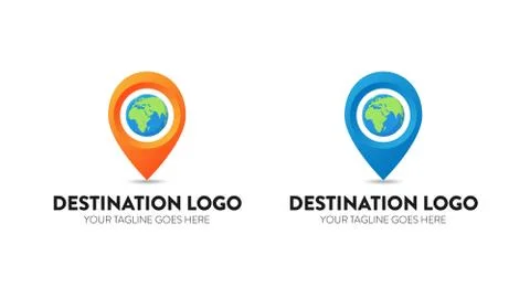 Destination Logo Vector Design Template Stock Illustration
