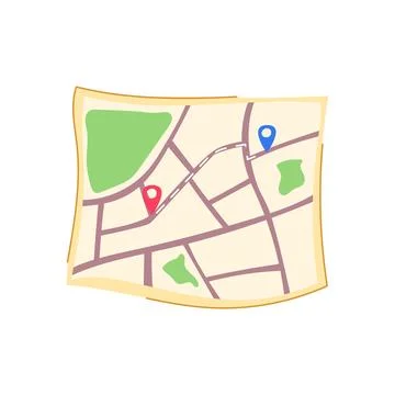 Destination map cartoon vector illustration Stock Illustration