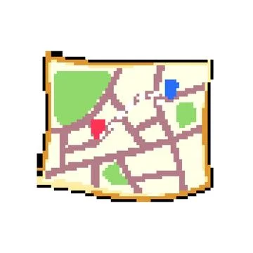 Destination map pixel art vector illustration イラスト素材