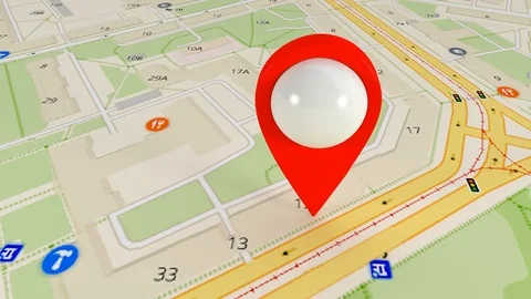 Destination on the map. Search by satellite gps. Many gps signals 136. Video stock 101467287