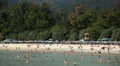 Destination for sun tanning and swimming near the beach for crowd people HD Footage