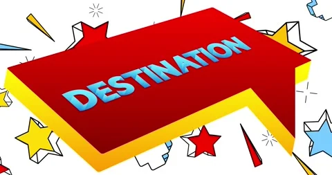 Destination word in a 3d speech bubble Stock Footage 198284957