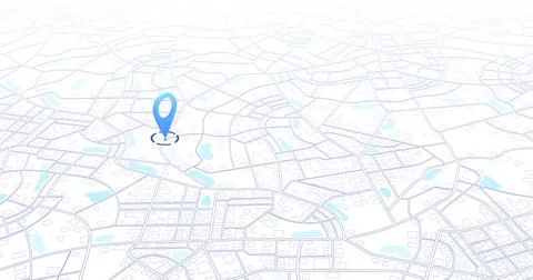 Destinations. Gps tracking map. Track navigation pins on street maps, navigate Stock Illustration