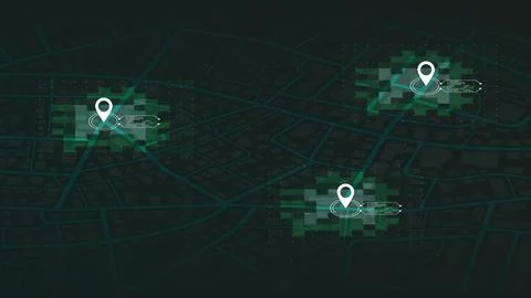 Destinations. Isometric Gps map. Street maps, navigate mapping locate position Stock Illustration