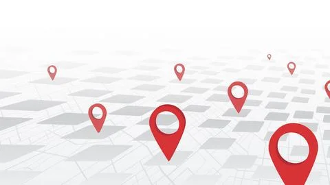 Destinations. Perspective Gps tracking map. Track navigation pin on street map Stock Illustration