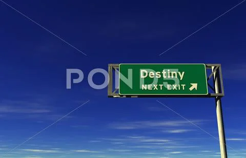 Destiny - Freeway Exit Sign Stock Illustration